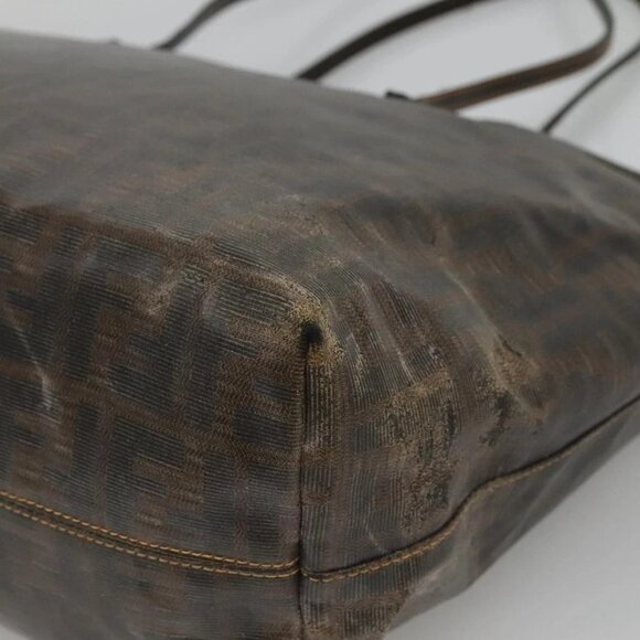 FENDI Zucca Canvas Tote Bag Black Brown Auth 121138 - Picture 5 of 16